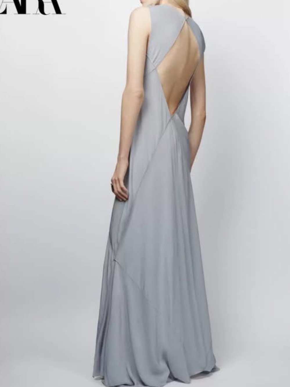 Zara Light Gray Backless Maxi Dress